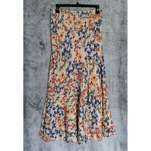 The Pyramid Collection Fit & Flare Maxi Skirt Md Floral Paisley Long Fall Modest